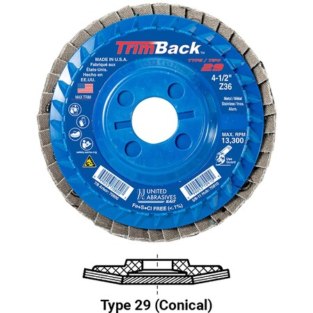 United Abrasives/Sait Flap DiscCeramicT295x78 60xPK10 70809